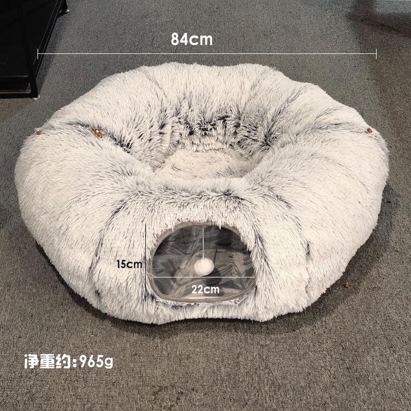 Cama Túnel 2 en 1 para Gatos – Juego y Descanso en Un Solo Producto