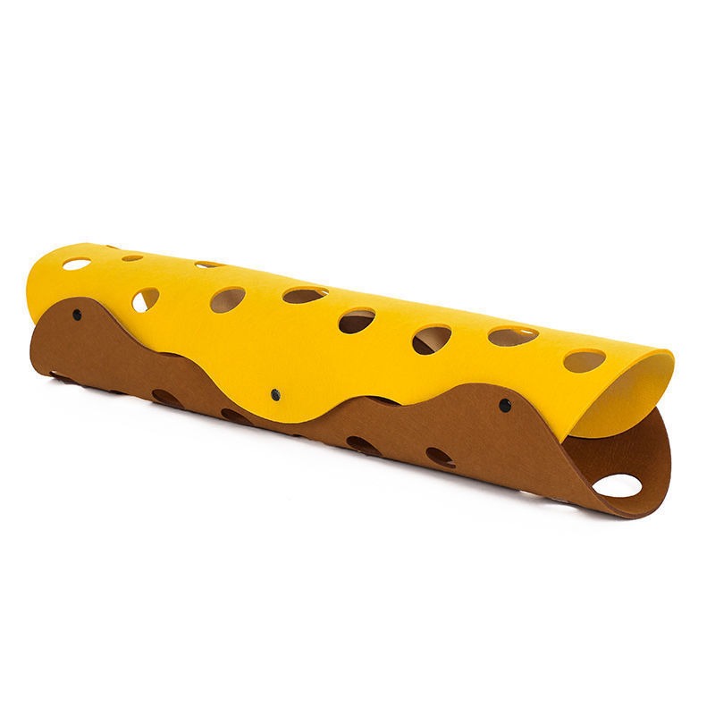 Cat Tunnels Bed Foldable Pet Tunnel Tube Bed with Holes DIY Cats Play Mat Cat Activity Rug Toy for Interactive