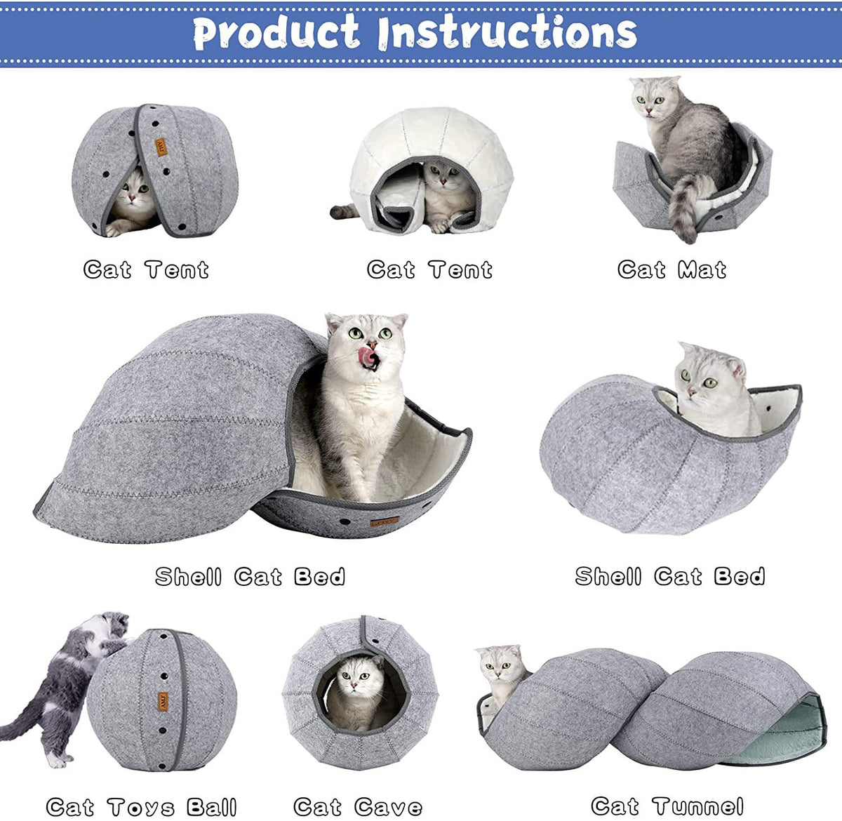 Foldable Breathable Pet Bed Cat Kennel Cave Tunnel Semi-Enclosed Creative Cat Mat Cat And Dog Supplies